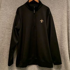 Saints 1/4 zip black Pullover - Antigua Men’s XXL